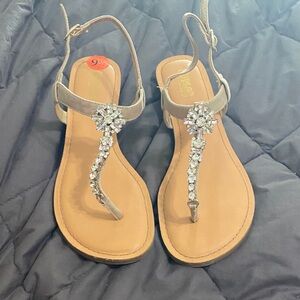 Carlos by Carlos Santana Silver Rhinestone Sandals